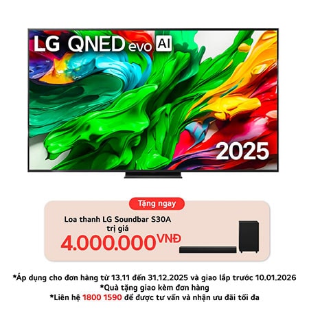 TV LG AI 2025 QNED evo AI Mini LED QNED86 75 inch