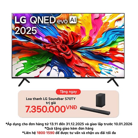 TV LG QNED evo AI MiniLED QNED92 85 inch 4K Smart 2025