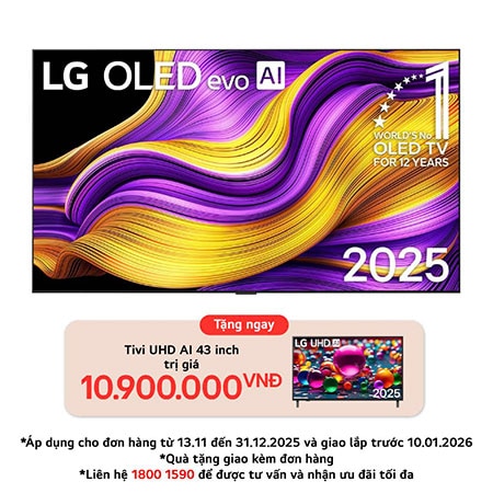 Smart TV LG 77 Inch OLED evo AI G5 4K