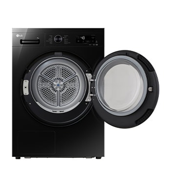 Máy sấy LG AI DUAL Inverter Heat Pump™ 9kg màu đen bóng RB09NHP5O - cửa trước đang mở