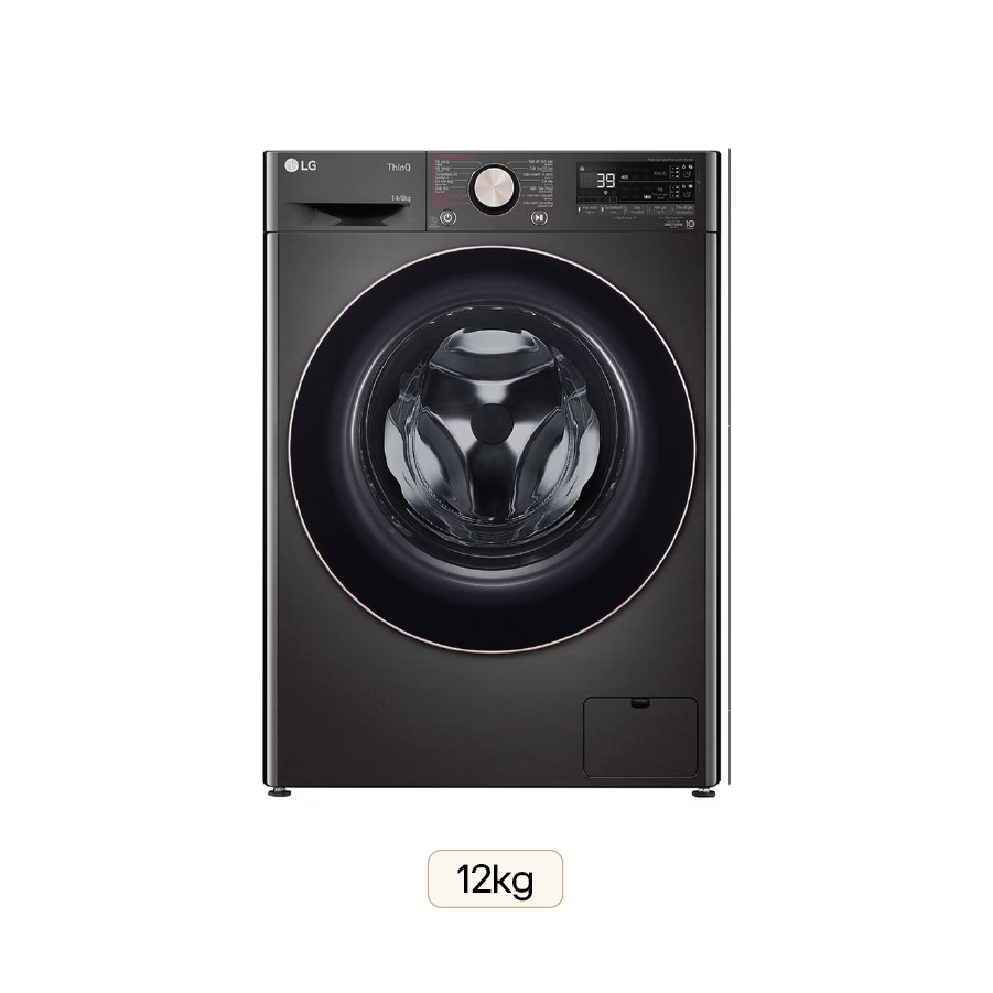 Máy giặt sấy lồng ngang LG AI DD™ Inverter 12kg màu đen FV1412H3BA