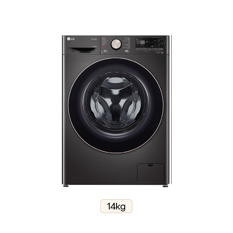 Máy giặt lồng ngang LG AI DD™ Inverter 14kg màu đen FV1414S3BA