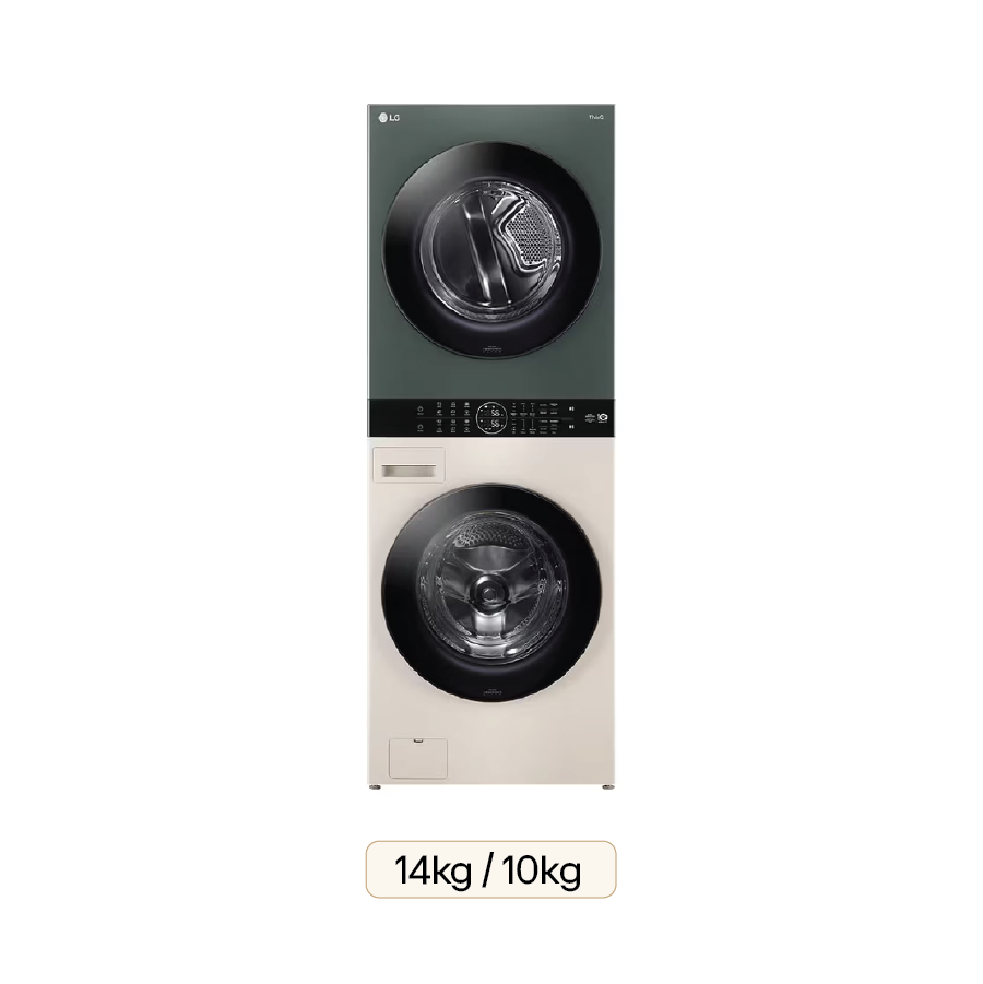 Tháp giặt sấy LG WashTower™ Giặt 14kg/ Sấy 10kg Màu be WT1410NHEG