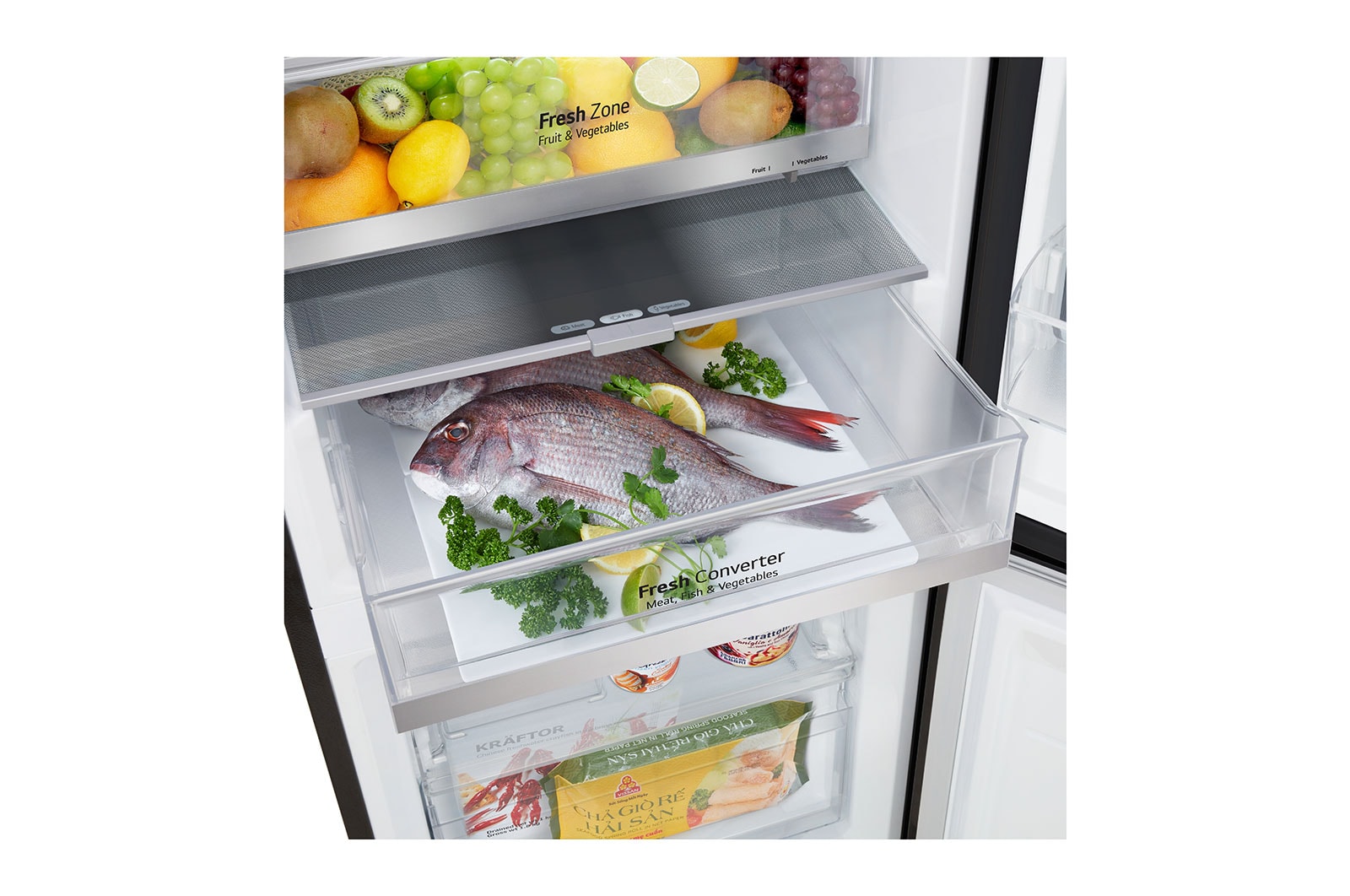 LG Tủ lạnh ngăn đá dưới 340L InstaView™ LBB33BLMAI, LBB33BLMAI