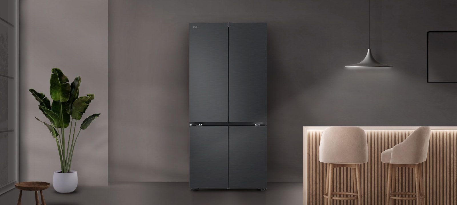 The lg refrigerator analyzes usage patterns to reduce unnecessary power consumption during low-usage nights.