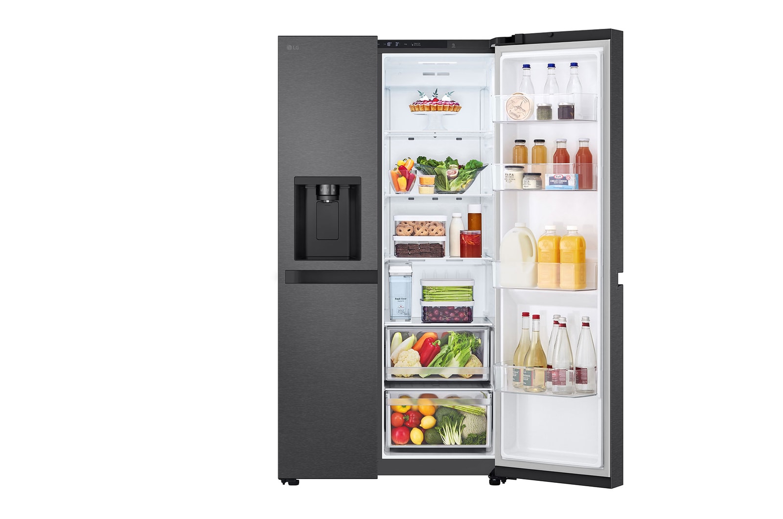 Right side door open with food