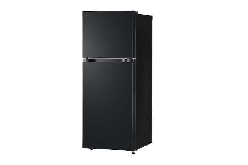 Right side view of 217L Top Freezer Refrigerator Essence Matte Black with LinearCooling and Deodorizer.
