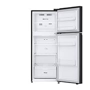 Mặt trước đang mở của Tủ lạnh ngăn đá trên Essence 217L màu đen mờ với công nghệ LinearCooling và tính năng Khử mùi.