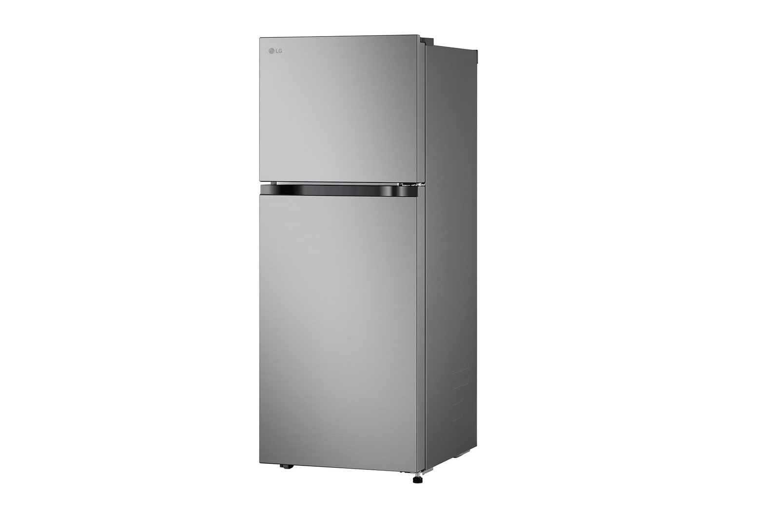Right side view of 217L Top Freezer Refrigerator Essence Matte Black with LinearCooling and Deodorizer.