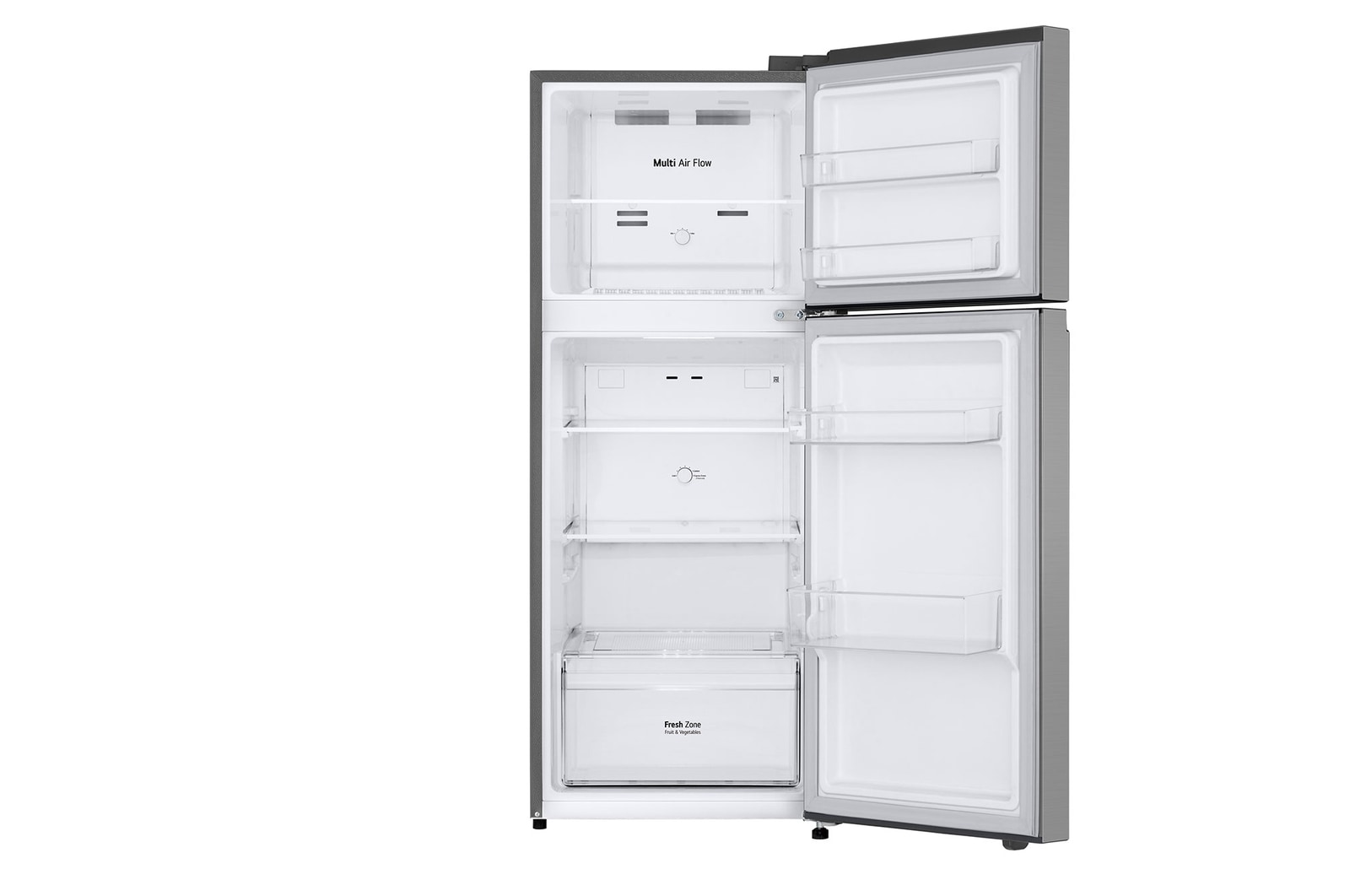 Mặt trước đang mở của Tủ lạnh ngăn đá trên Essence 217L màu đen mờ với công nghệ LinearCooling và tính năng Khử mùi.