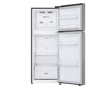 Mặt trước đang mở của Tủ lạnh ngăn đá trên Essence 217L màu đen mờ với công nghệ LinearCooling và tính năng Khử mùi.