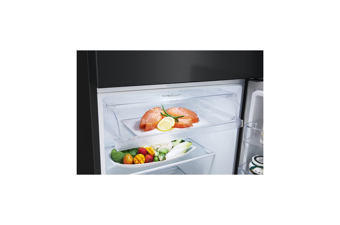 Top drawer open with food
