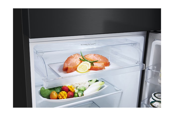 Top drawer open with food