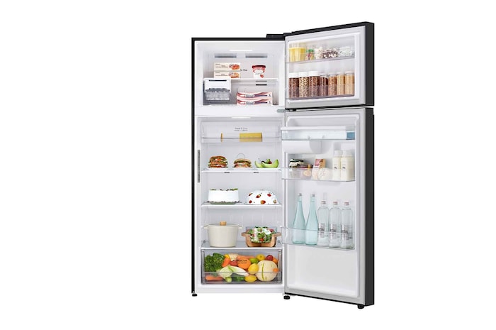 Front door open with food