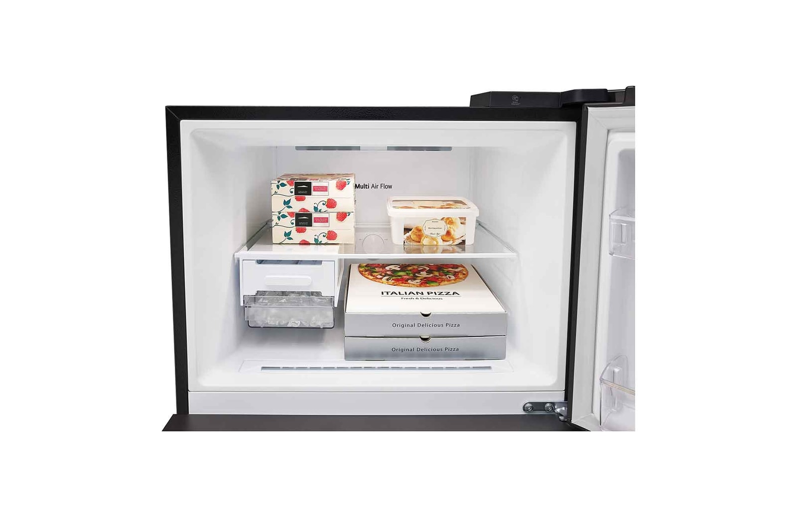 Freezer with food
