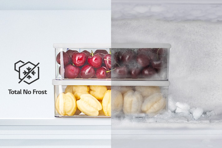 Tủ lạnh Side by Side LG GDFB607VGAH Kính Đen với công nghệ Total No Frost, các ngăn chứa luôn sạch sẽ, không đóng tuyết.