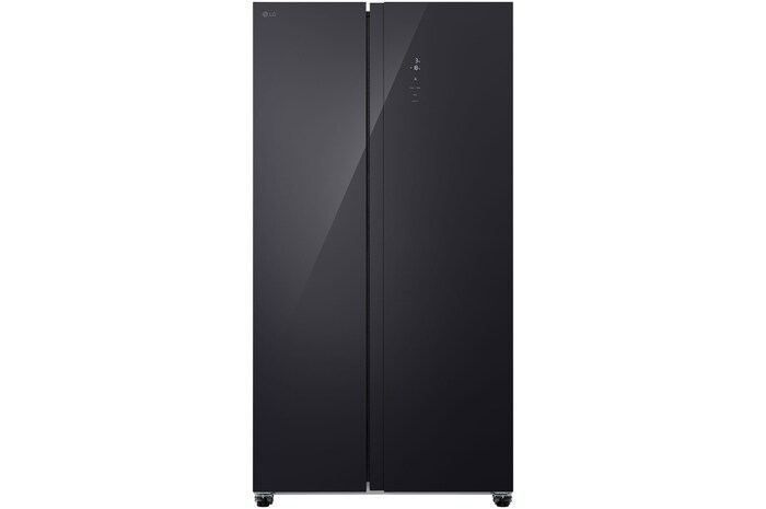 Tủ lạnh Side by Side LG GDFB607VGAH Kính Đen với thiết kế cửa liền mạch và vẻ ngoài tối giản, sang trọng - mặt trước