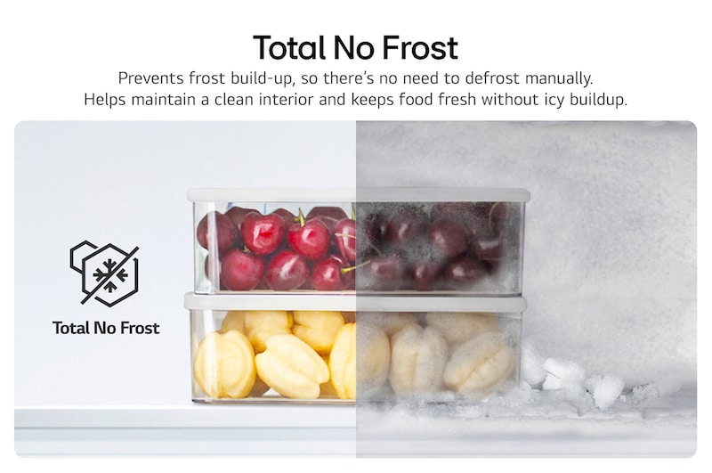 Tủ lạnh Side by Side LG GDFB607VGAH Kính Đen với công nghệ Total No Frost, các ngăn chứa trong suốt, không đóng tuyết.