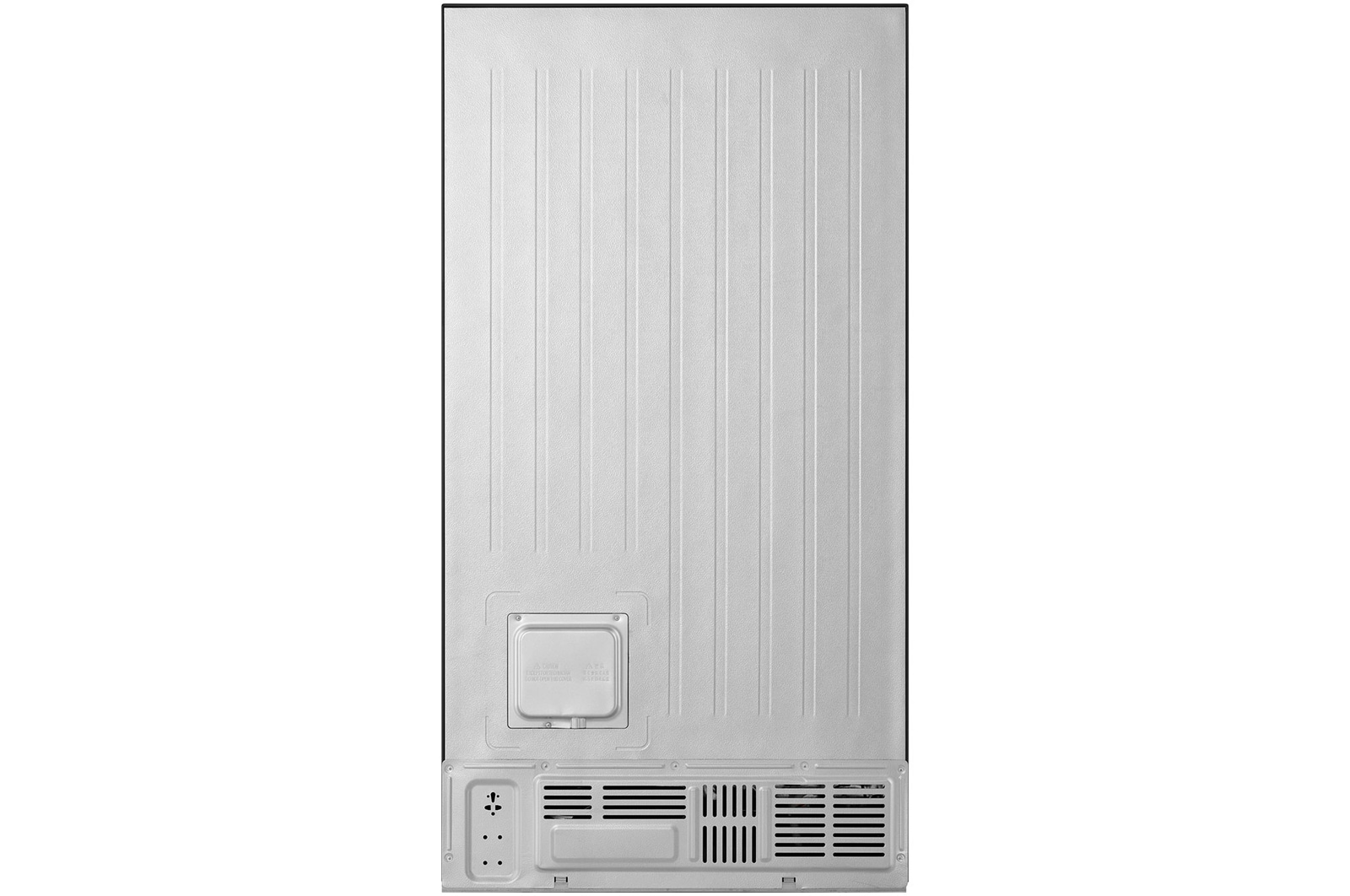 Tủ lạnh Side by Side LG GDFB607VGAH Kính Đen với mặt sau kết cấu gọn gàng và khoang máy nén được che kín.