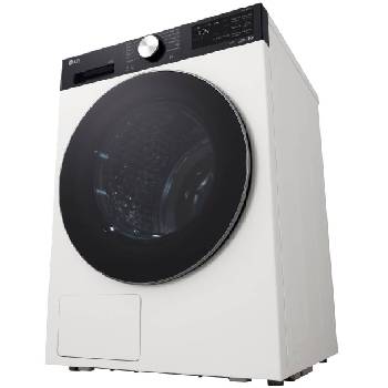 Góc chụp từ dưới lên bên trái của máy sấy LG AI DUAL Inverter Heat Pump™ 12kg màu trắng RX12VHP5WB