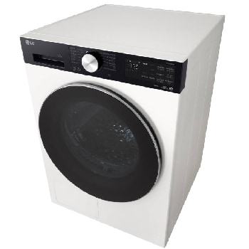 Góc chụp từ trên cao bên phải của máy sấy LG AI DUAL Inverter Heat Pump™ 12kg màu trắng RX12VHP5WB