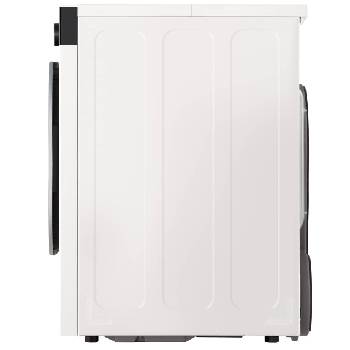 Góc nhìn cạnh bên của máy sấy LG AI DUAL Inverter Heat Pump™ 12kg màu trắng RX12VHP5WB