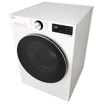 Góc chụp từ trên cao phía bên phải của máy sấy LG AI DUAL Inverter Heat Pump™ 12kg màu trắng RX12VHP5W1