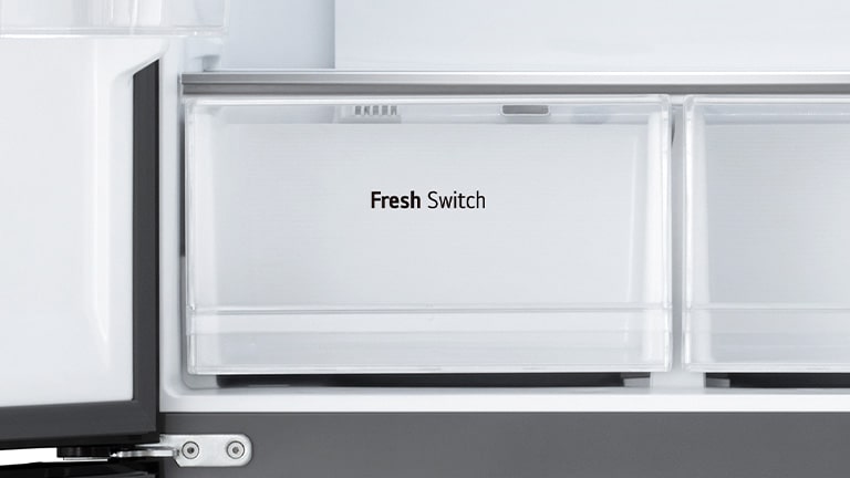 Hình ảnh cận cảnh tính năng Fresh Switch đặt trong tủ lạnh nhiều cửa lg.