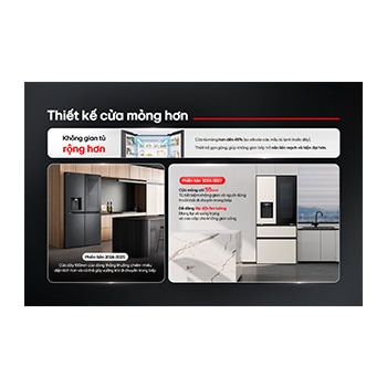 Tủ lạnh LG French Door âm tường màu đen 580L F56BG - cửa mở