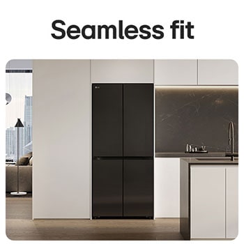 Tủ lạnh LG tích hợp liền mạch vào nội thất nhà bếp hiện đại.