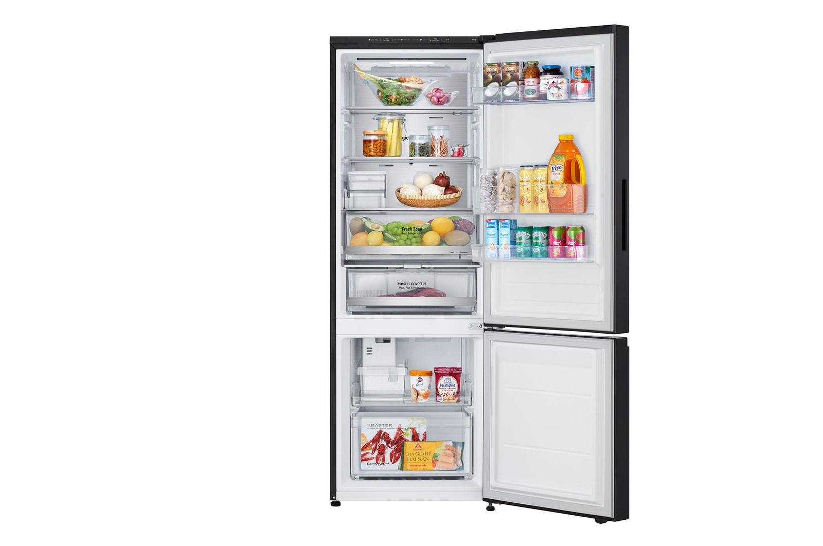 front open with food stored