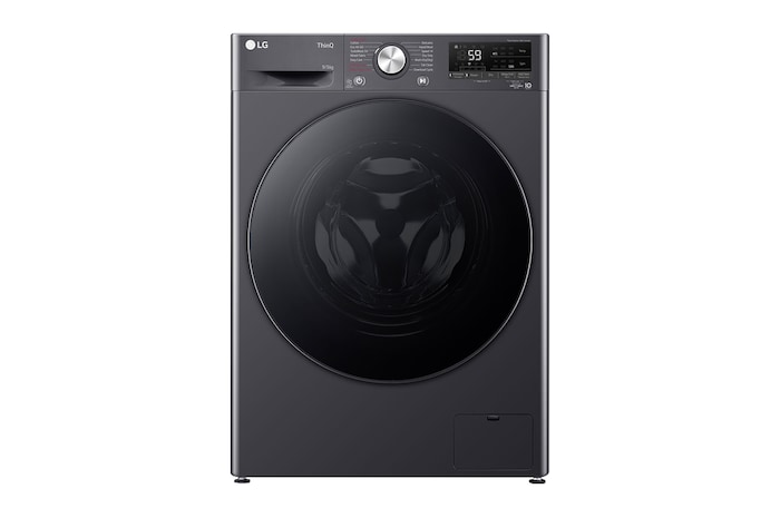 Front view of 9/5kg Front Loader Washer Dryer Combo with AI DD™ & Steam in Middle Black Finish, F2V5FRPYJ