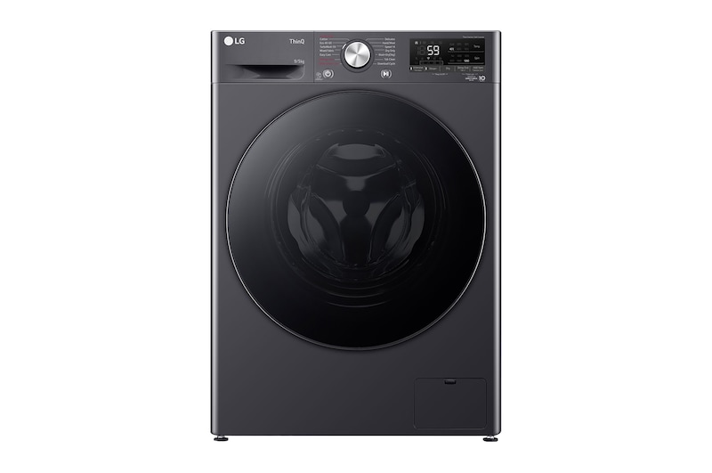 Front view of 9/5kg Front Loader Washer Dryer Combo with AI DD™ & Steam in Middle Black Finish, F2V5FRPYJ