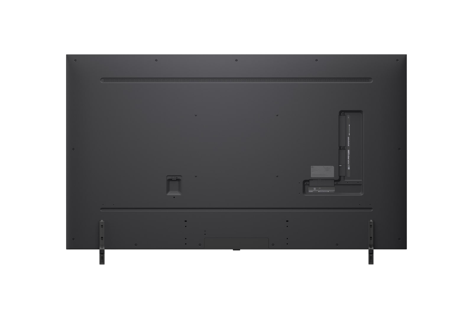 Rear view of LG QNED80 TV