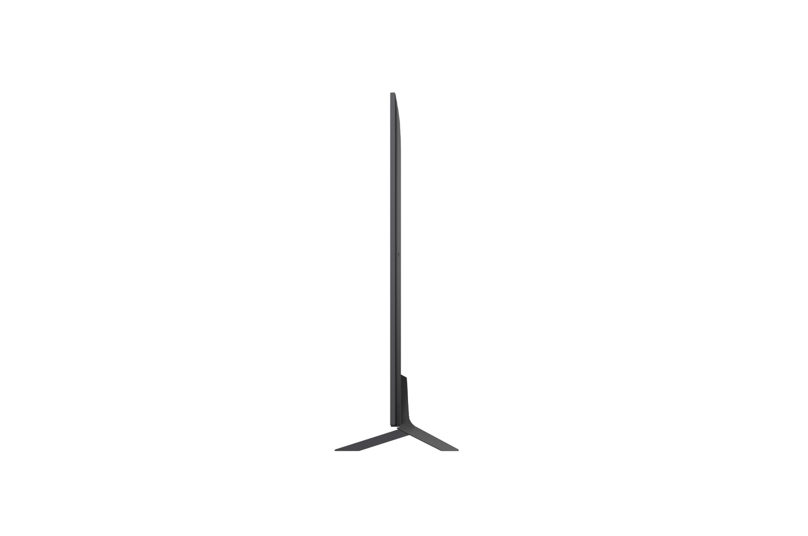 Left-facing side view of LG QNED80 TV