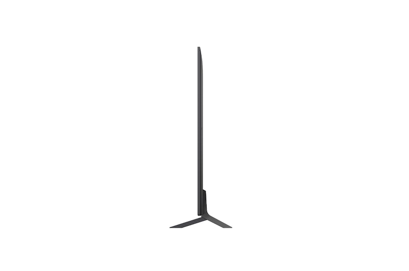 Left-facing side view of LG QNED80 TV
