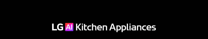 LG AI Appliances logo with gradient AI text on a black background