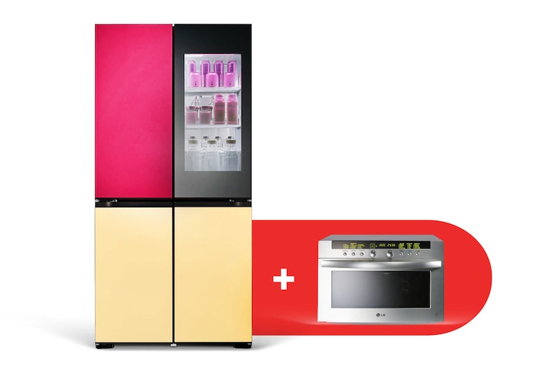 Front view of 617L MoodUP™ French Door Fridge Freezer & FREE 38L SolarDOM GR-A24FDMMB.MA38001