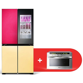 Front view of 617L MoodUP™ French Door Fridge Freezer & FREE 38L SolarDOM GR-A24FDMMB.MA38001