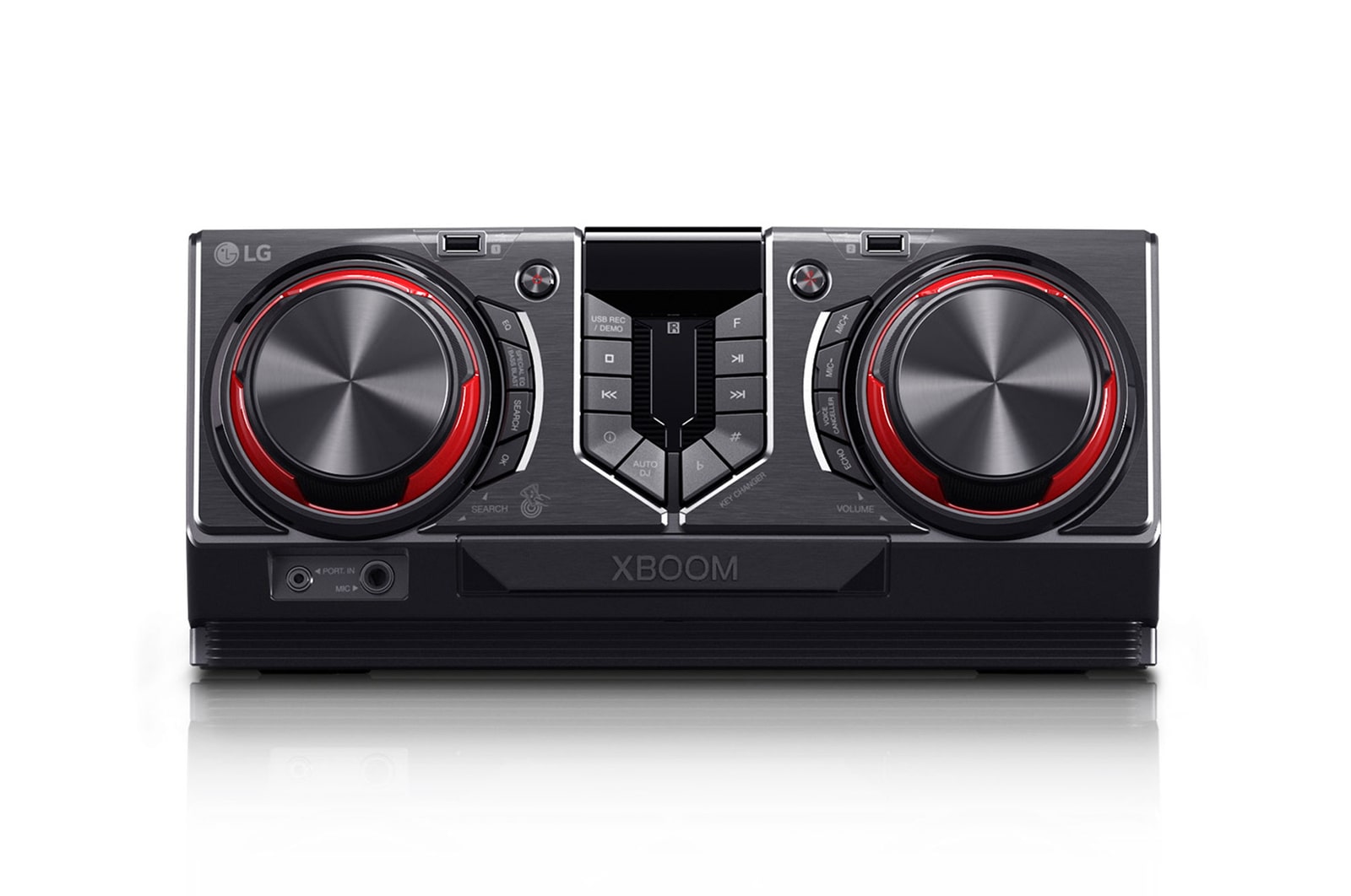 Front view of LG xboom CJ44 | 480W | 2.1CH | Karaoke Features CJ44