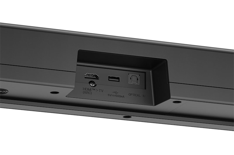 Angled view of LG Soundbar S45TR's back