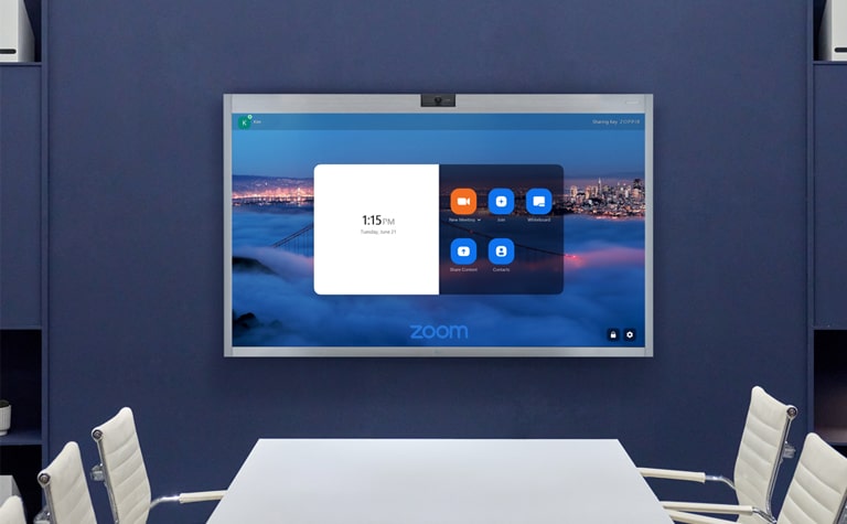 The Zoom dedicated features are being shown on the main menu of LG One:Quick Works.