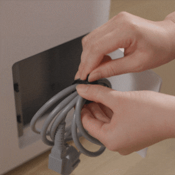 Cord stored neatly inside the LG dehumidifier