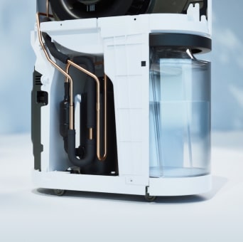 Image of Dual Inverter Compressor inside LG dehumidifier