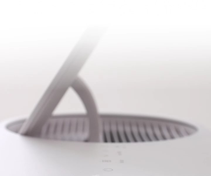 Top view of dehumidifier outlet open