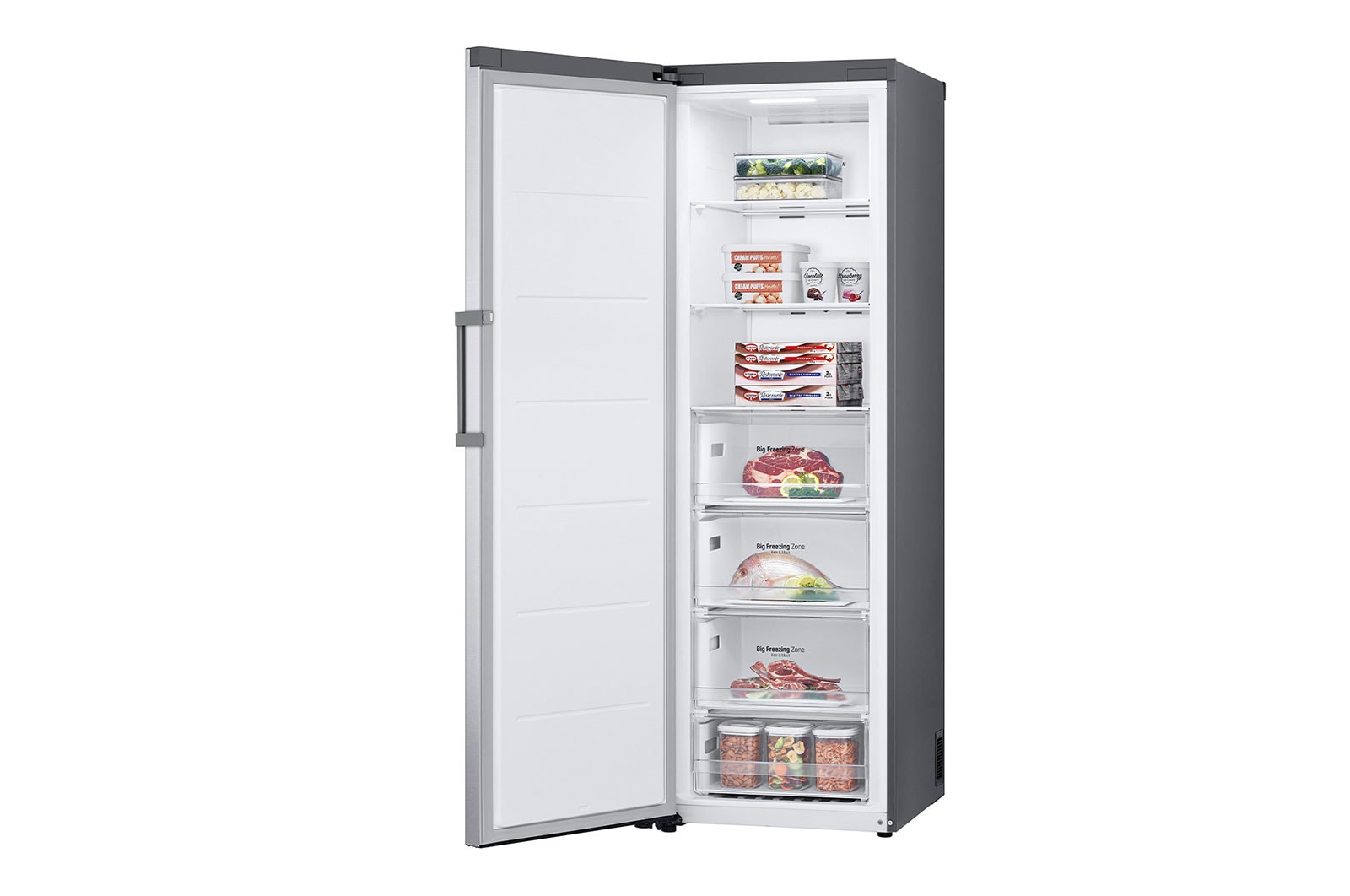 LG 324L One Door Freezer with Frost Free in Stainless Finish, GC-B414ELFM