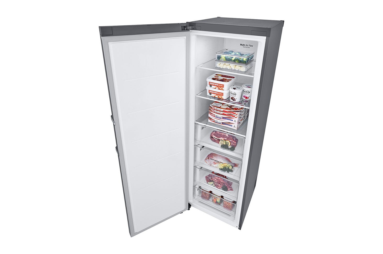 LG 324L One Door Freezer with Frost Free in Stainless Finish, GC-B414ELFM