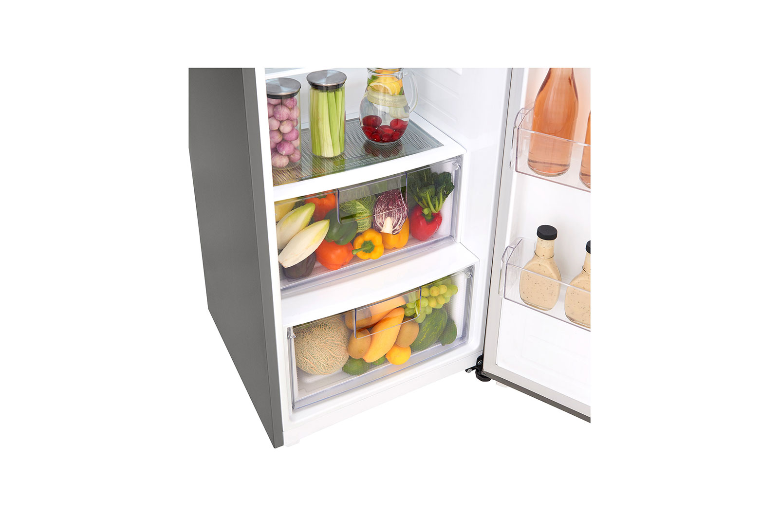 LG 377L Platinum Silver, Larder Fridge, Inverter Linear Compressor, GC-F401ELDZ