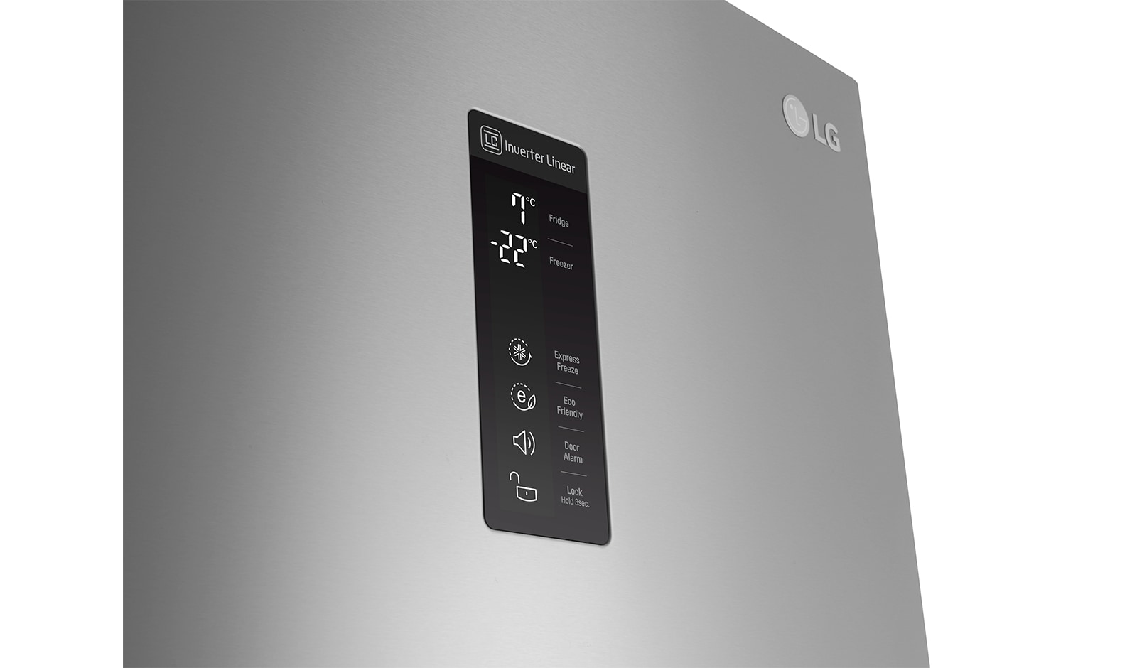 LG 354L Shiny Steel Fridge Freezer - GC-F409SLQW, GC-F409SLQW