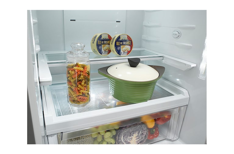 LG 440L Shiny Steel Bottom Freezer Fridge with Hygiene Fresh, GC-F559BLDZ